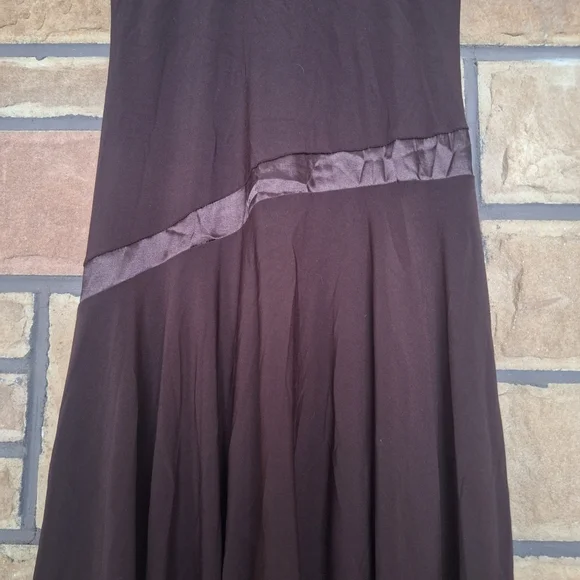 Taboo Vintage Y2K Espresso Brown Asymmetrical Hem Halter Mini Dress M - Picture 3 of 9
